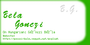 bela gonczi business card